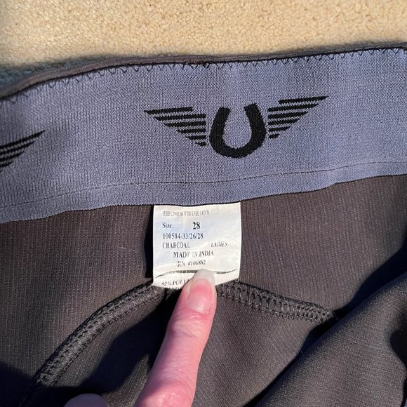 Tuffrider Charcoal Grey Ribbed Knee Patch Breeches - Picture 2 of 4